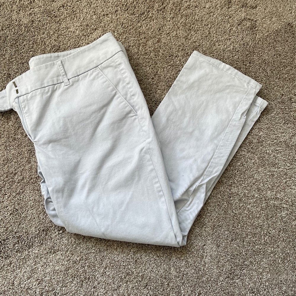 Loft 12 petite light grey ankle pants